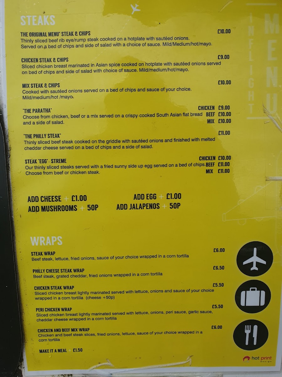 Steaks on a Plane Menu 6