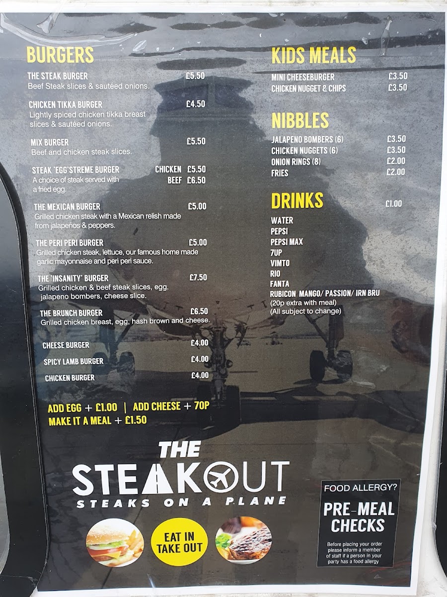 Steaks on a Plane Menu 7