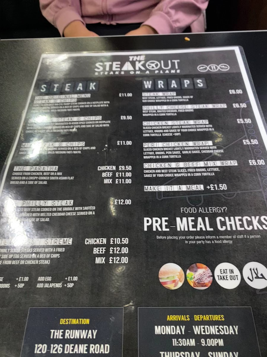 Steaks on a Plane Menu 9