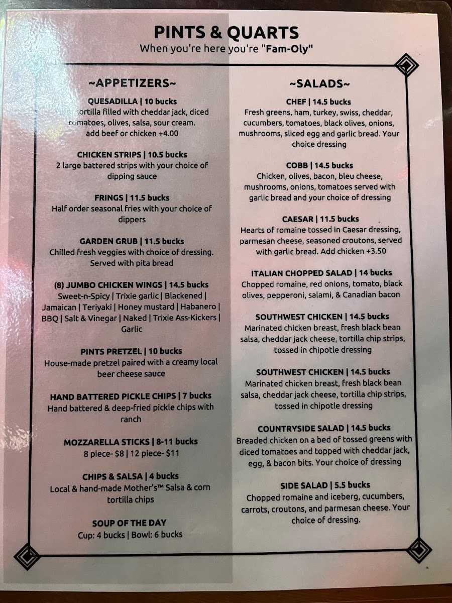 Pints & Quarts - Lacey Menu 7