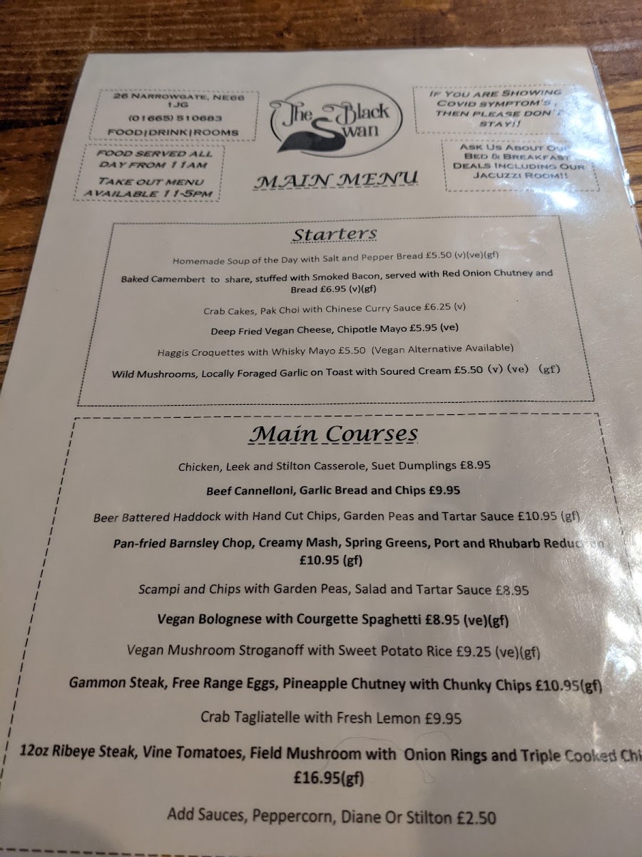 Black Swan Alnwick Menu 4