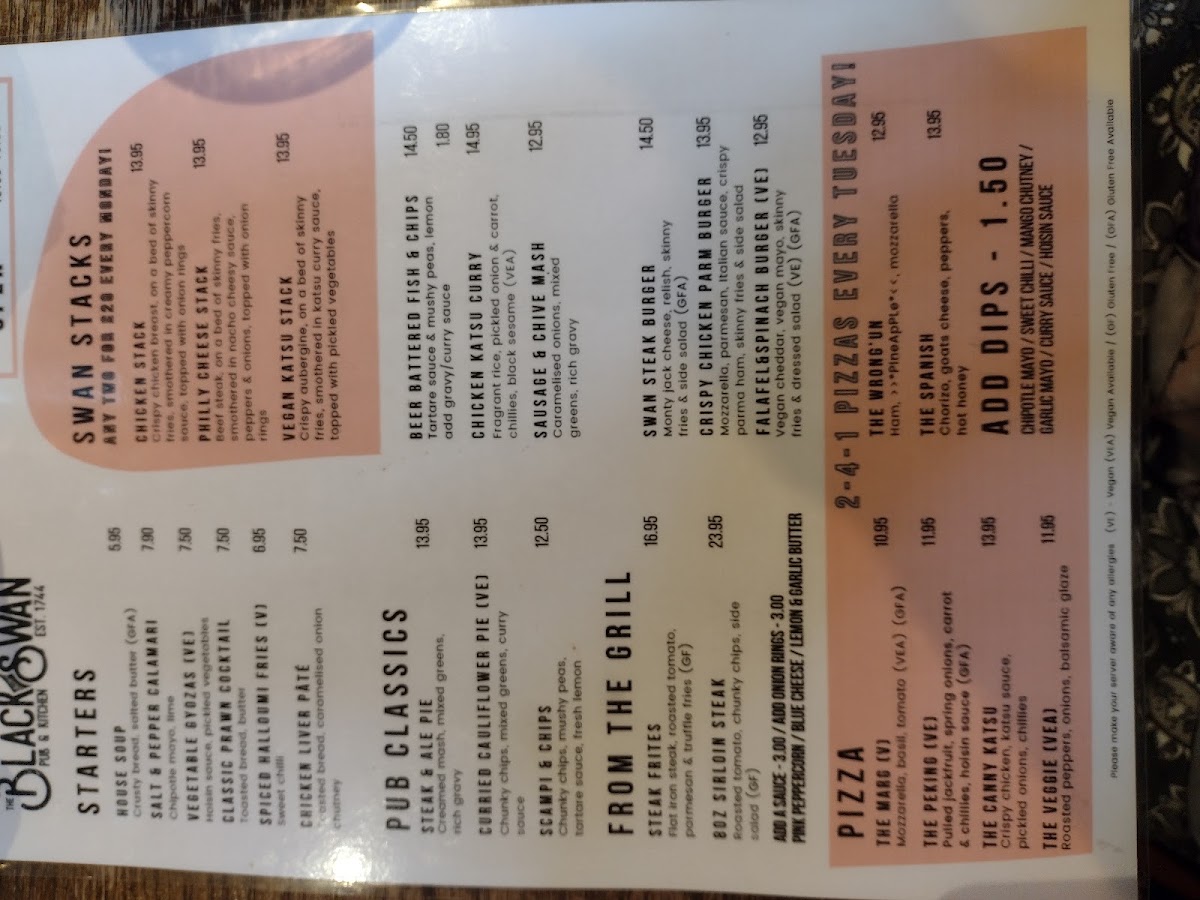 Black Swan Alnwick Menu 6