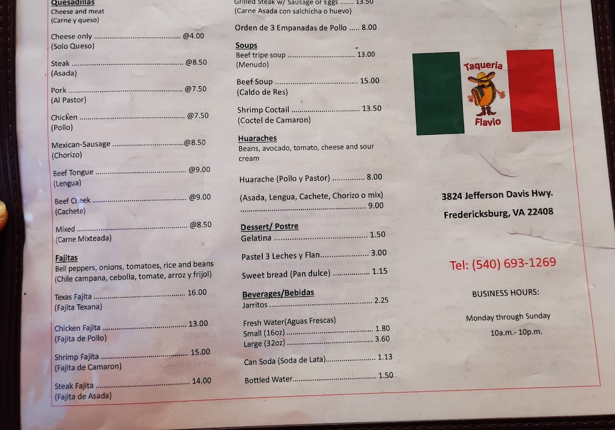 Taqueria Flavio Menu 4