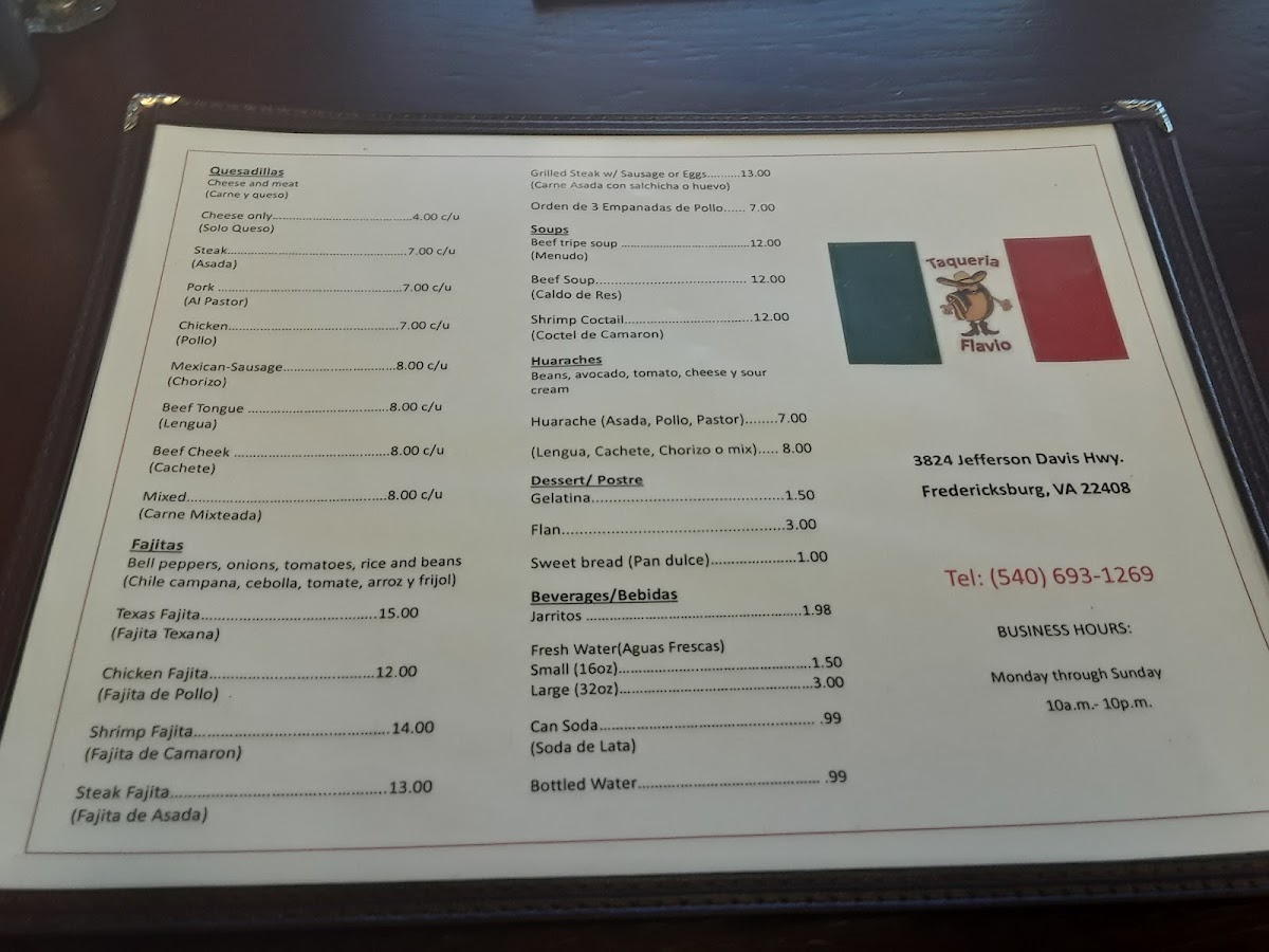 Taqueria Flavio Menu 8