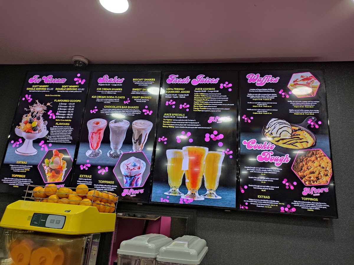 Afters - Ilford Menu 2