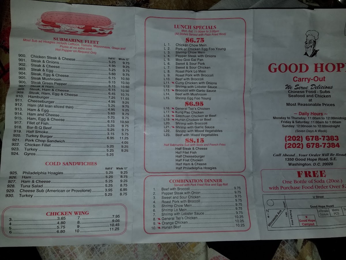 Good Hope Carry Out Menu 3