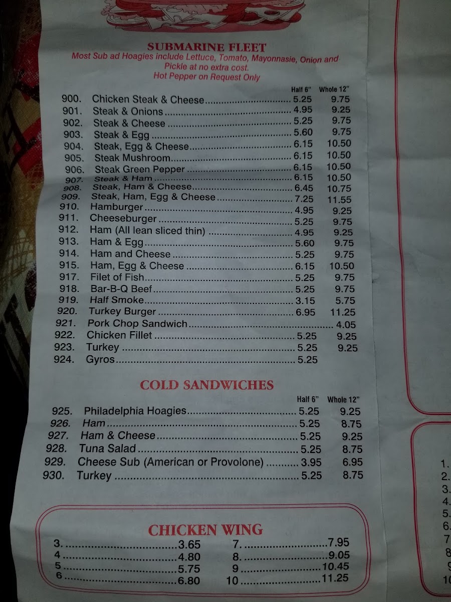 Good Hope Carry Out Menu 5