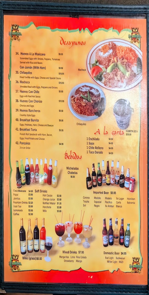 La Corona Taqueria Menu 1