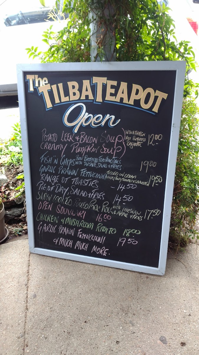 The Tilba Teapot Menu 6