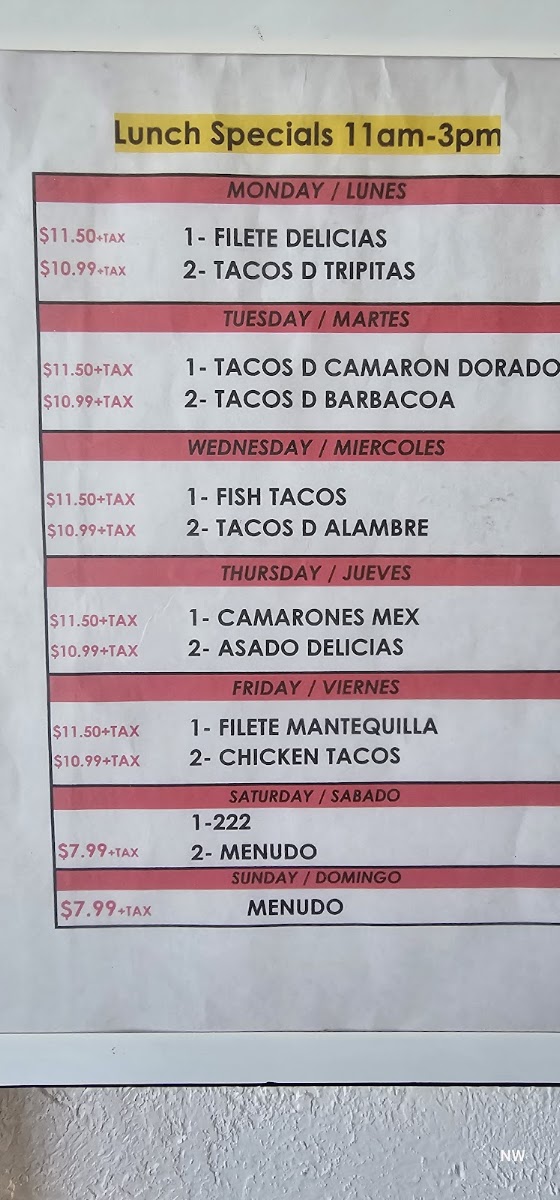 Delicias Del Mar Menu 5
