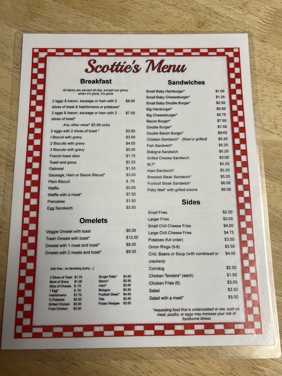 Scotties of Powell Menu 2