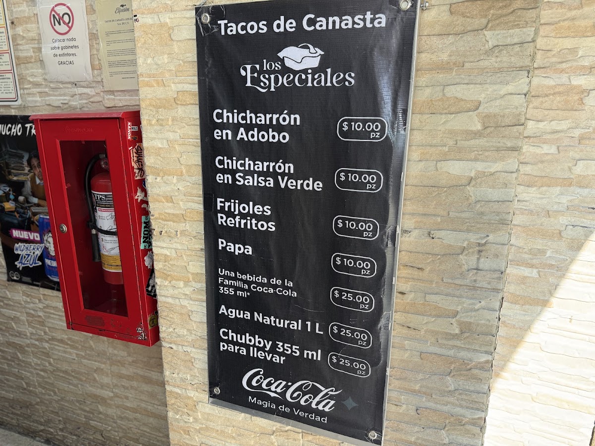 Los Especiales Menu 1