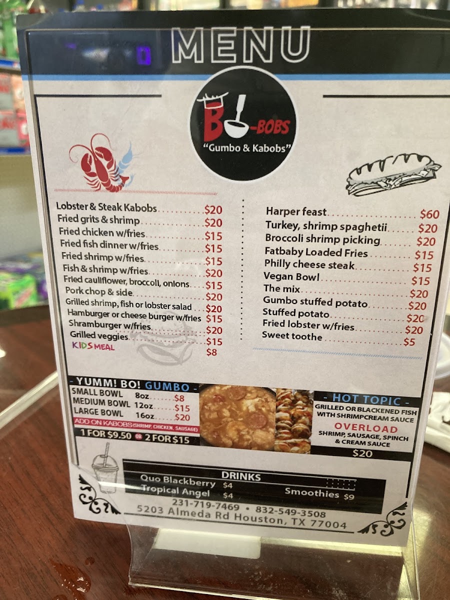 Bo-bobs Menu 6