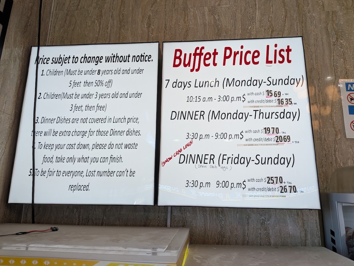 Buffet at Asia Menu 2