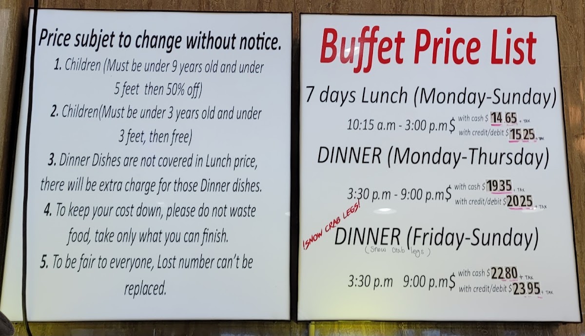 Buffet at Asia Menu 3