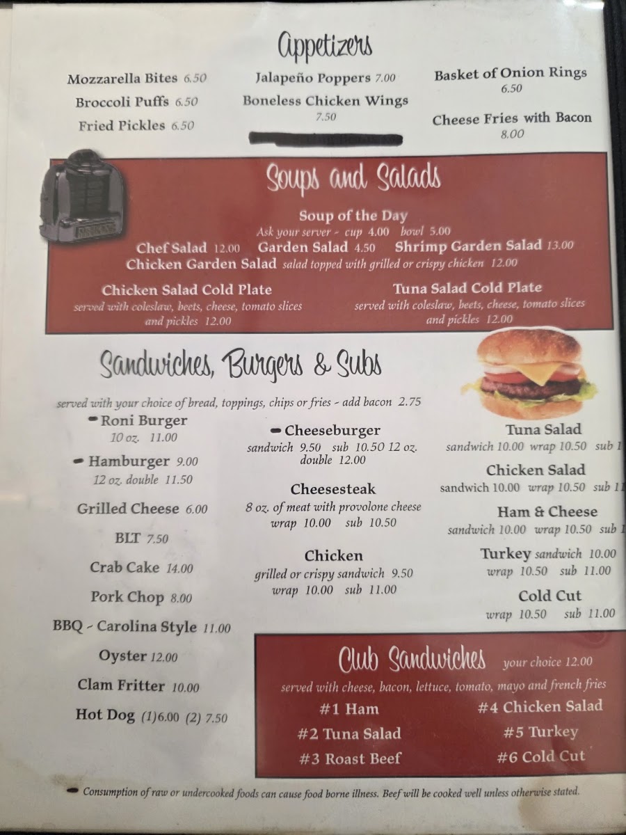 Exmore Diner Menu 2