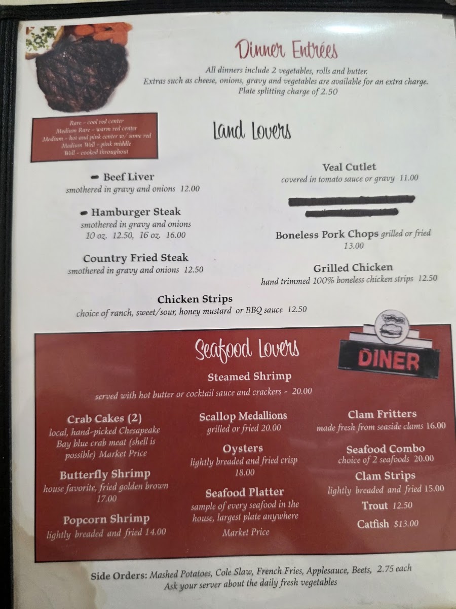 Exmore Diner Menu 3