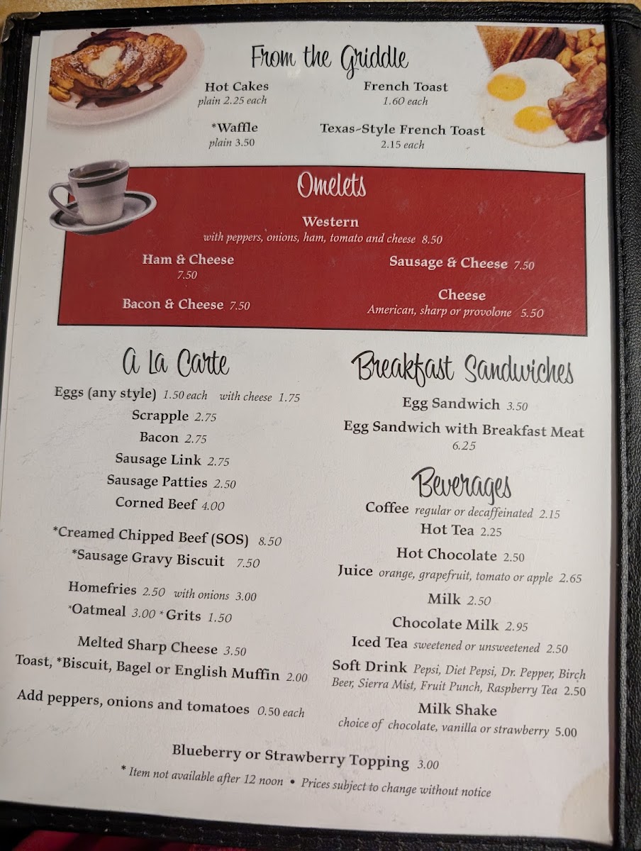 Exmore Diner Menu 4