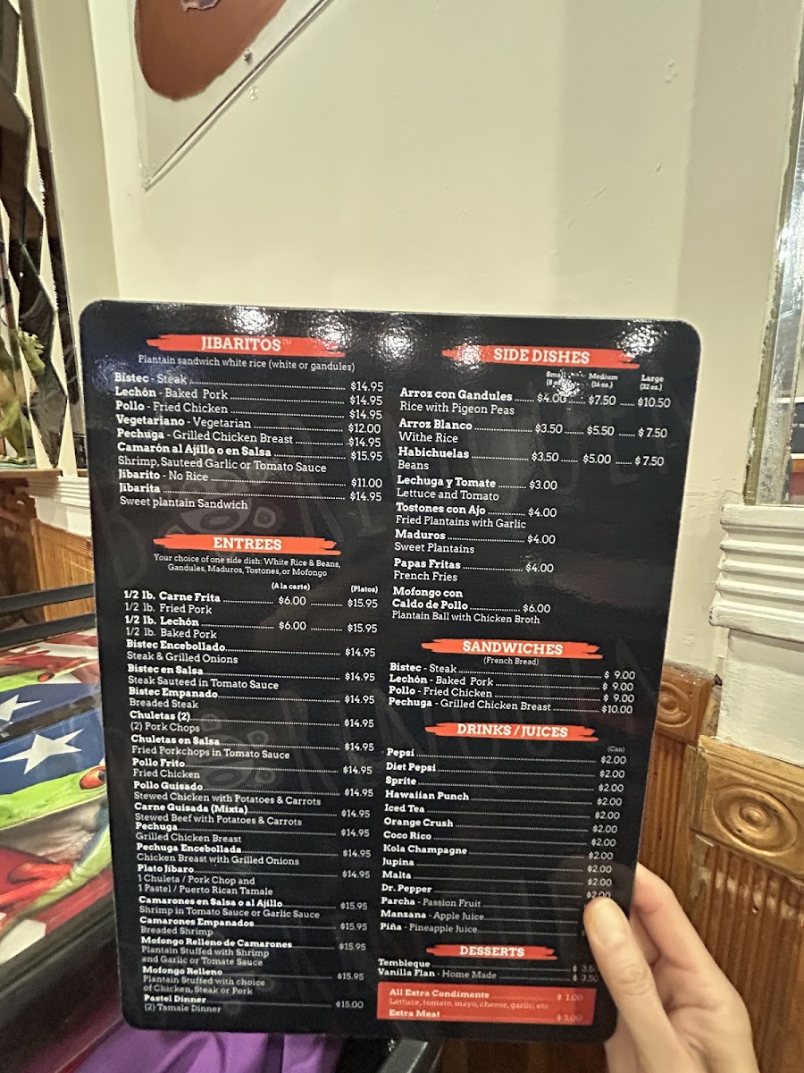 Borinquen Menu 1