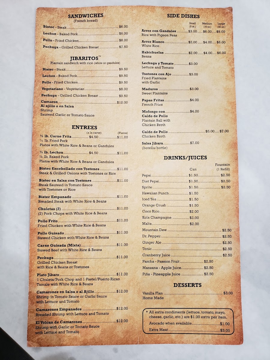 Borinquen Menu 10