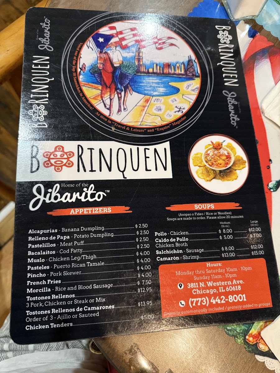 Borinquen Menu 2