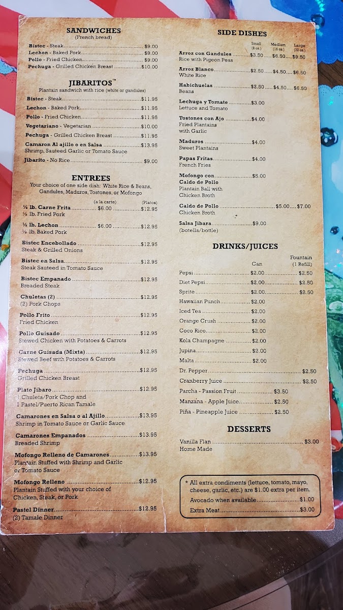 Borinquen Menu 8