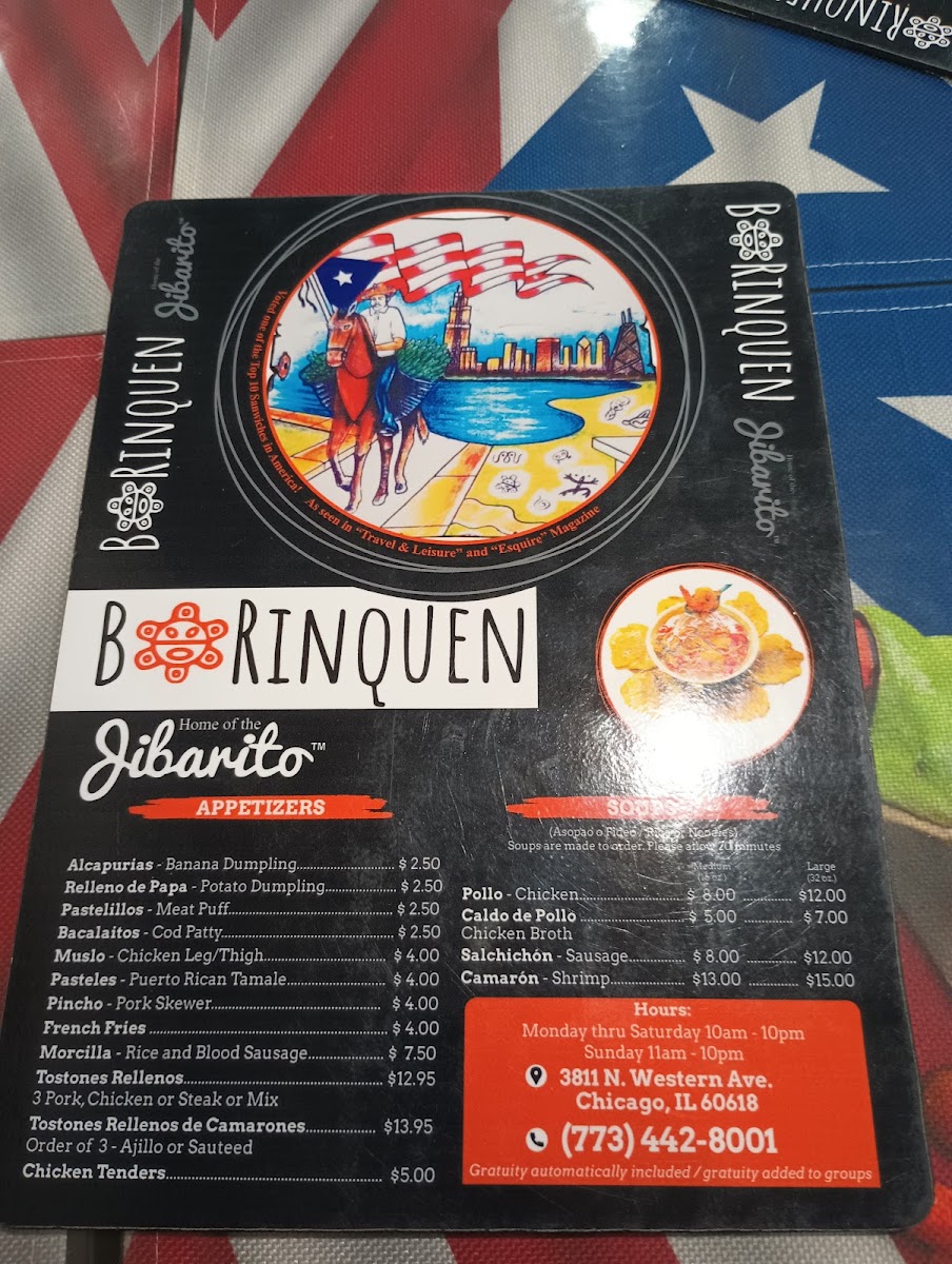 Borinquen Menu 9