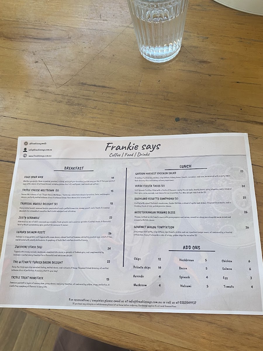 Frankie Says Menu 10