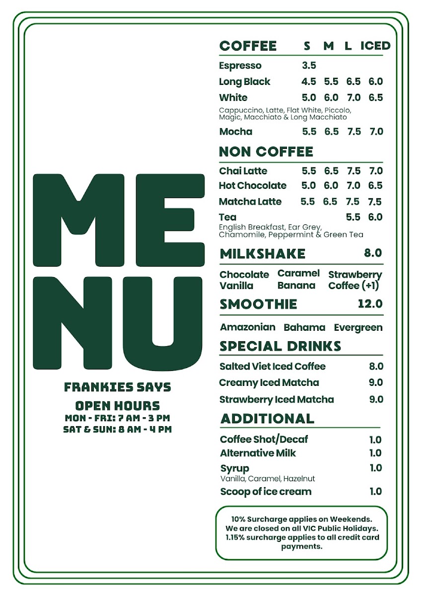 Frankie Says Menu 2