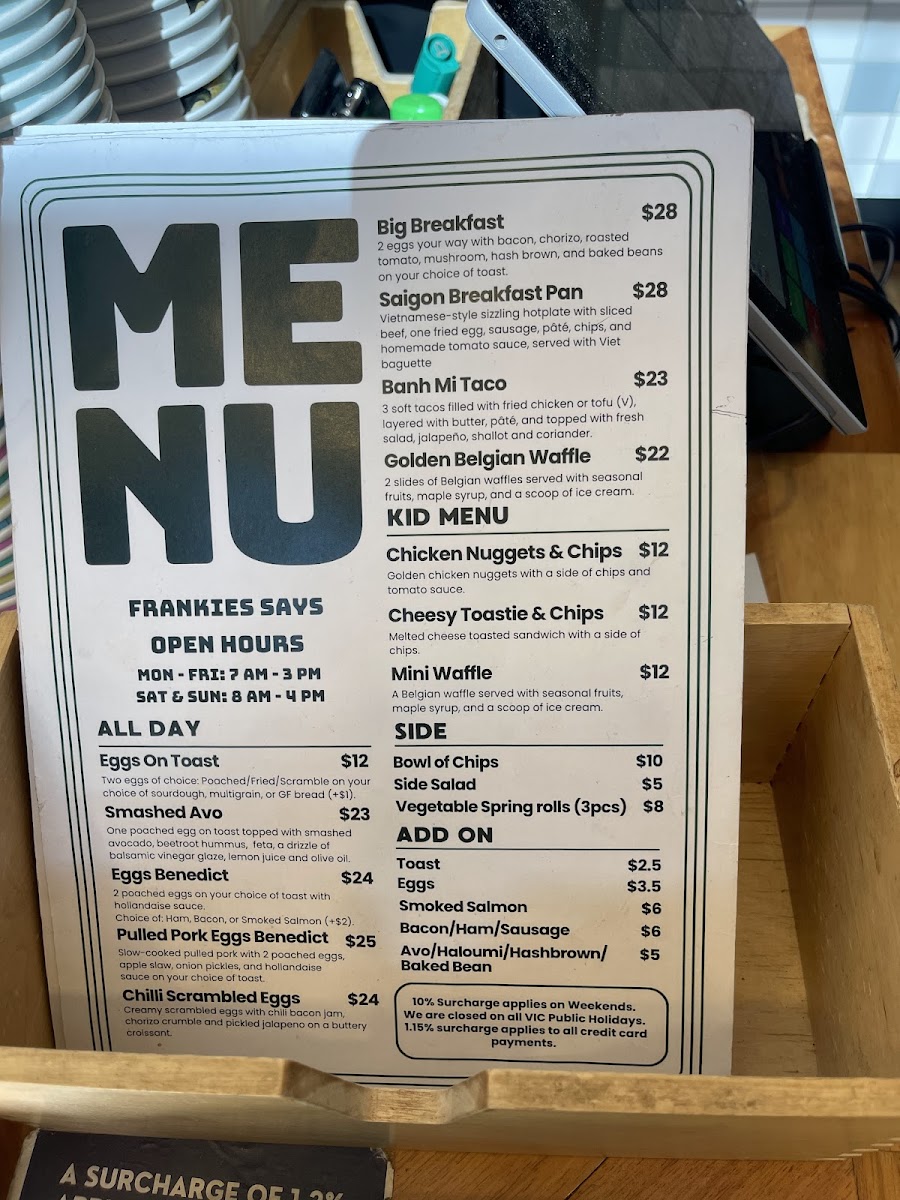 Frankie Says Menu 5