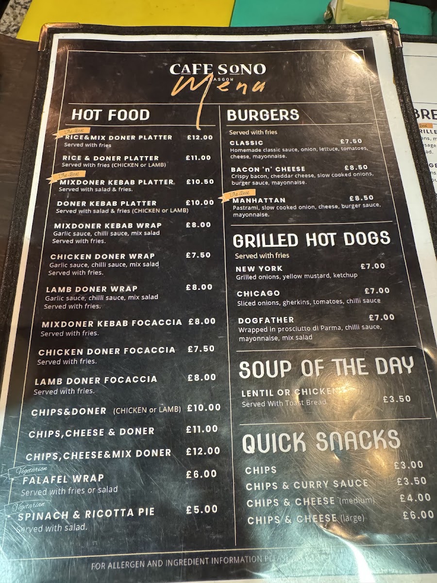 Cafe Sono Menu 3