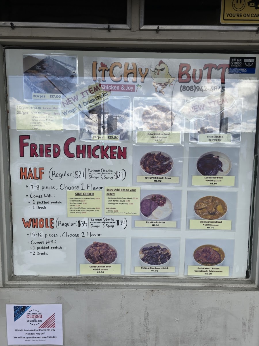 Itchy Butt Menu 8
