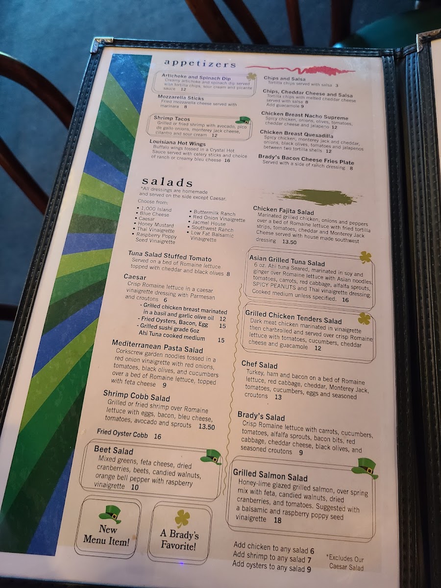Brady's Menu 10