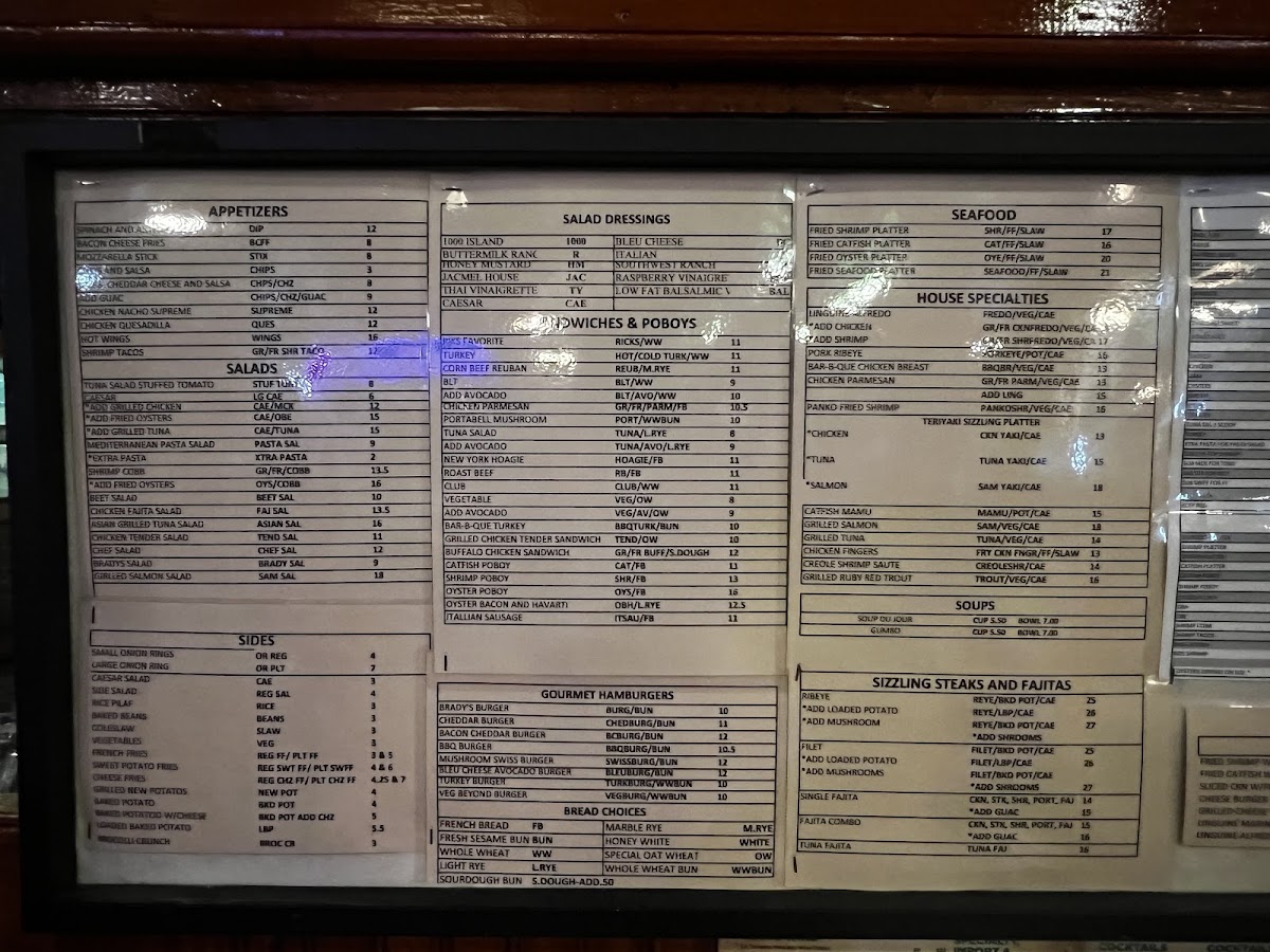 Brady's Menu 7