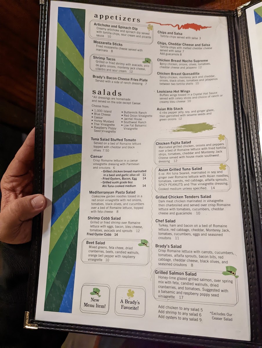 Brady's Menu 8