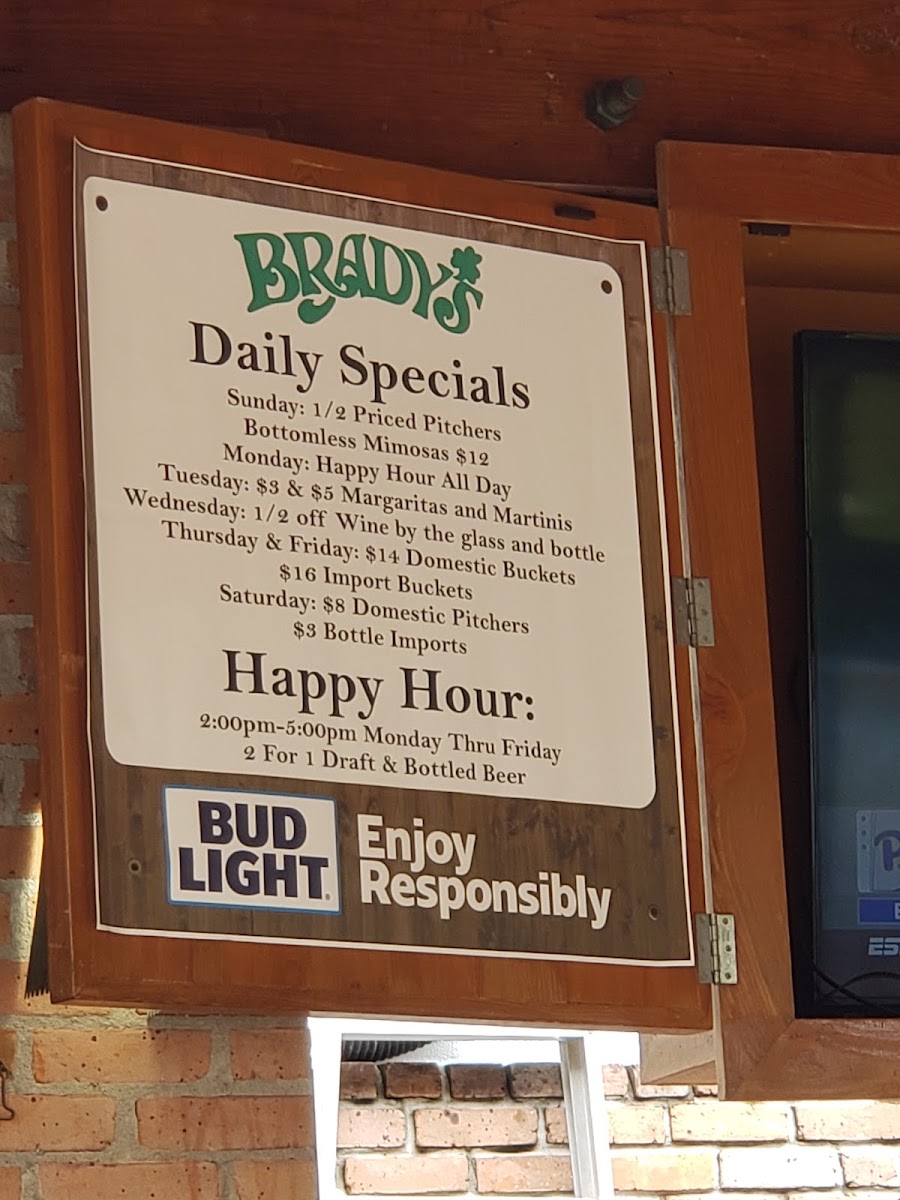 Brady's Menu 9