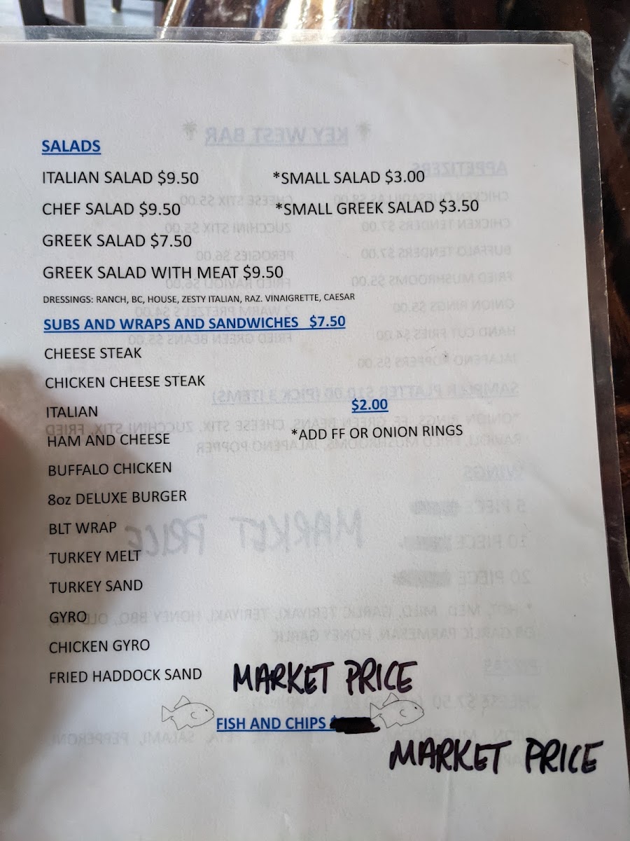 Keywest Bar Menu 4