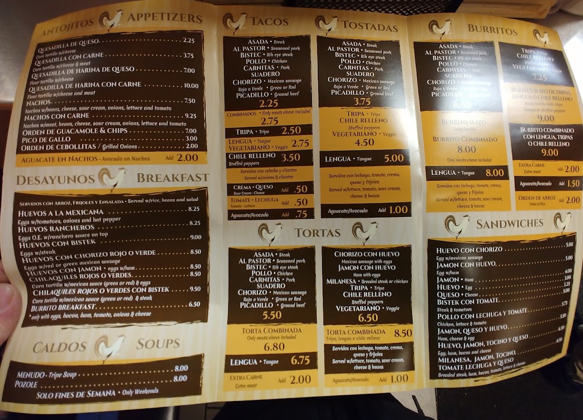 El Gallo Bravo Menu 3
