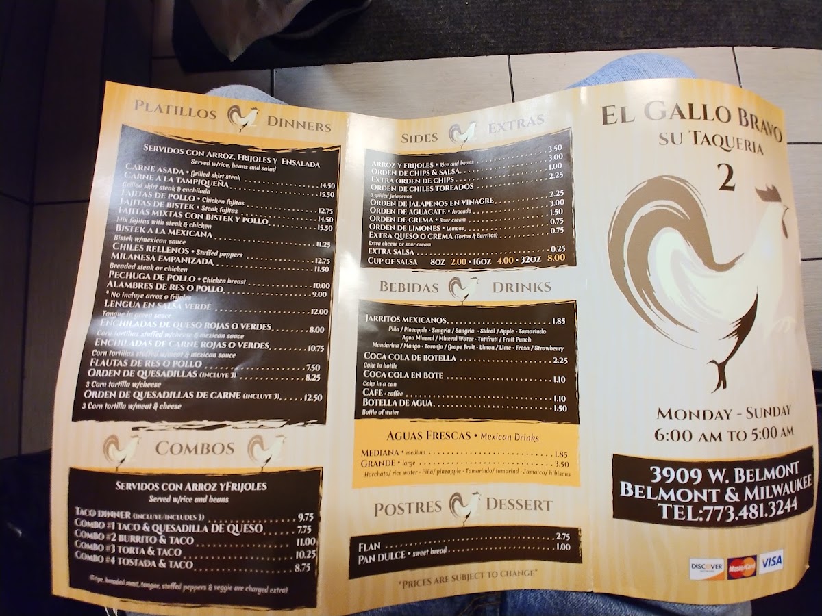 El Gallo Bravo Menu 4