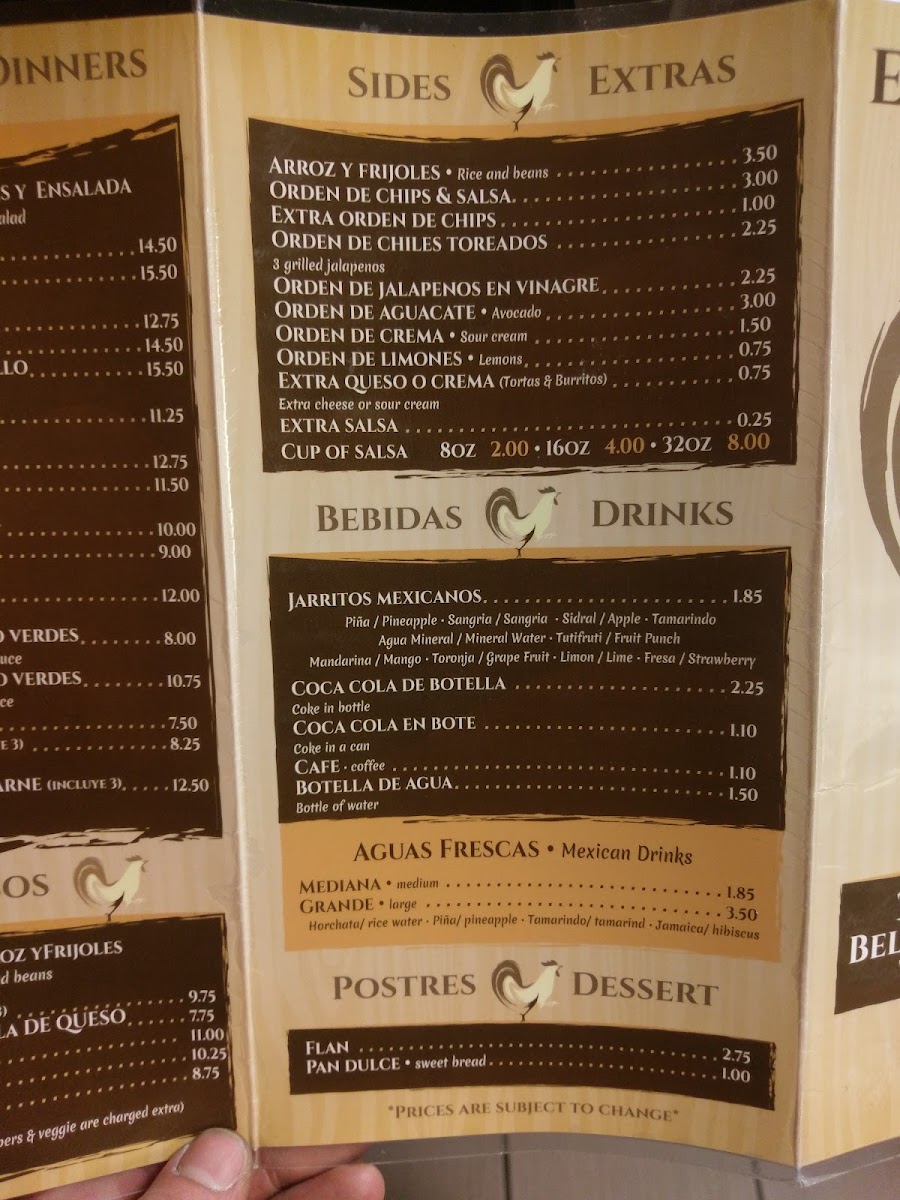 El Gallo Bravo Menu 5