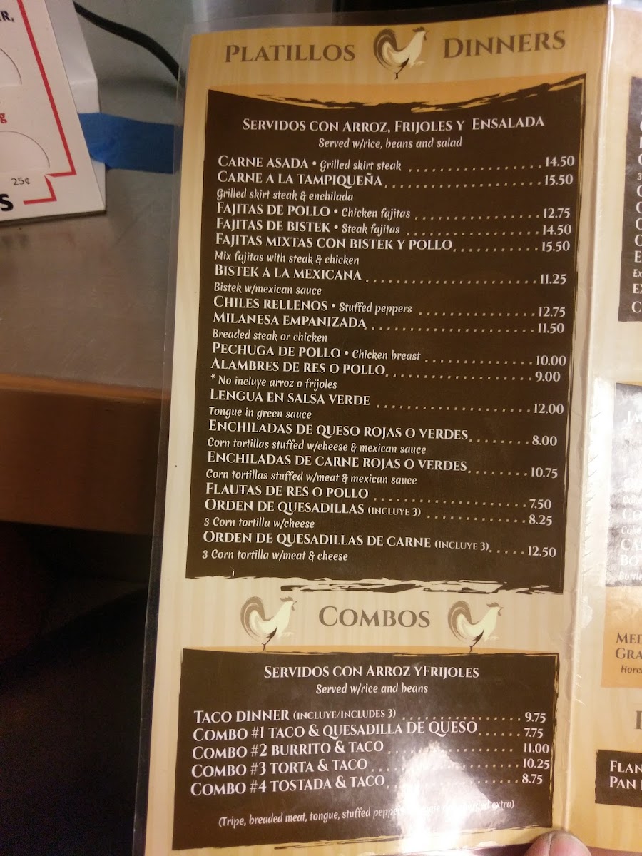 El Gallo Bravo Menu 6