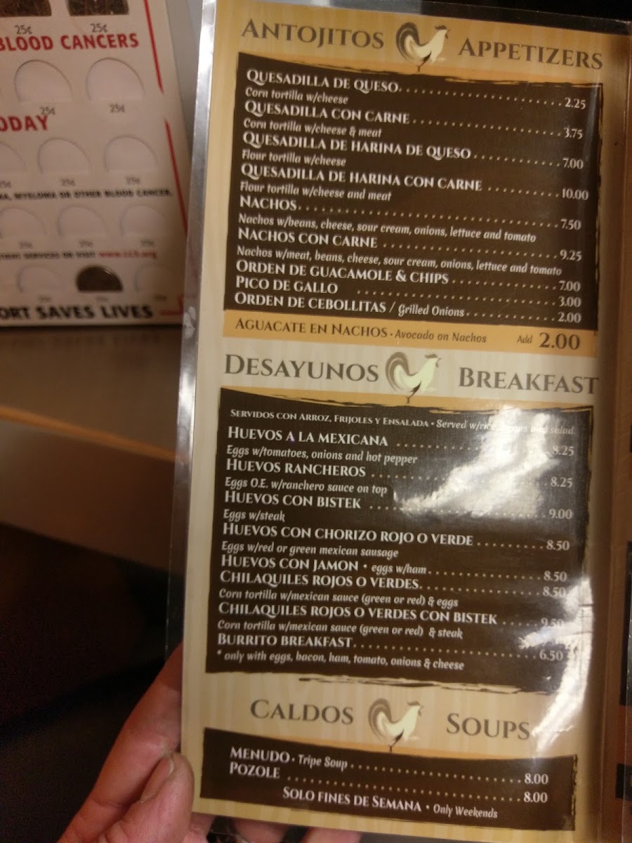 El Gallo Bravo Menu 9