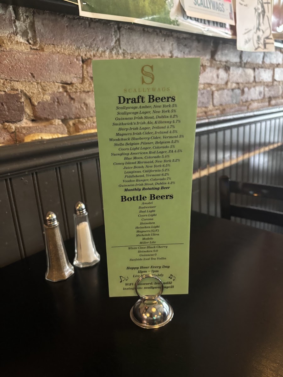 Scallywag's Menu 5