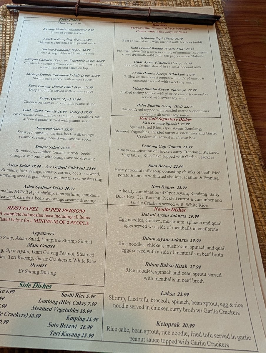 Bali Cafe Menu 2