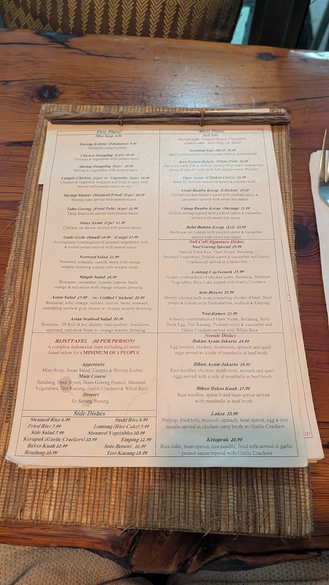 Bali Cafe Menu 3