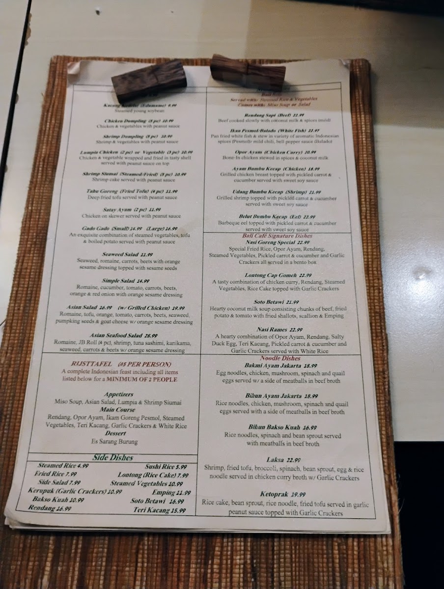 Bali Cafe Menu 4