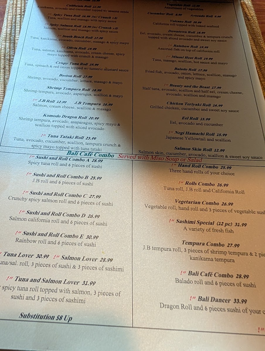 Bali Cafe Menu 6