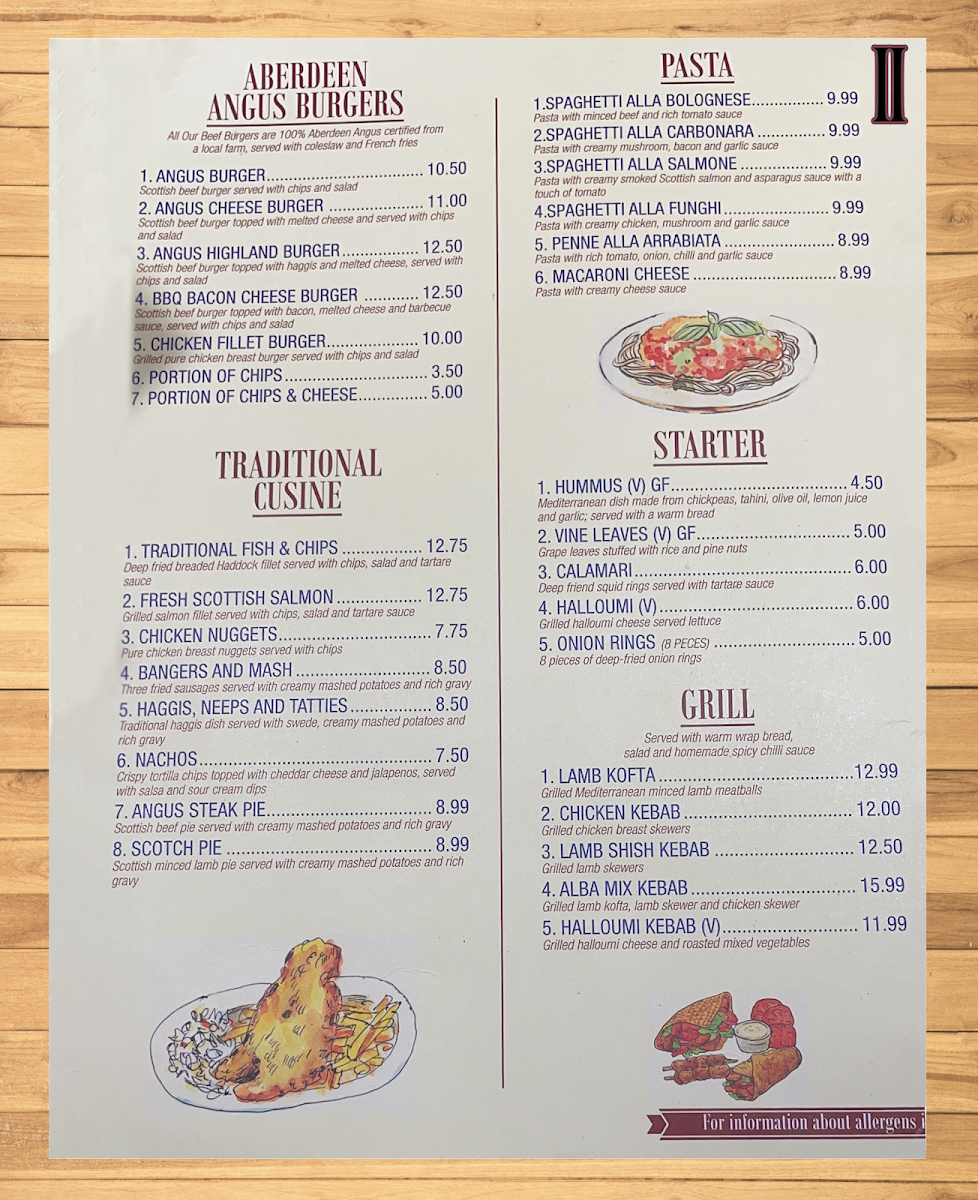 Alba Bistro Menu 4