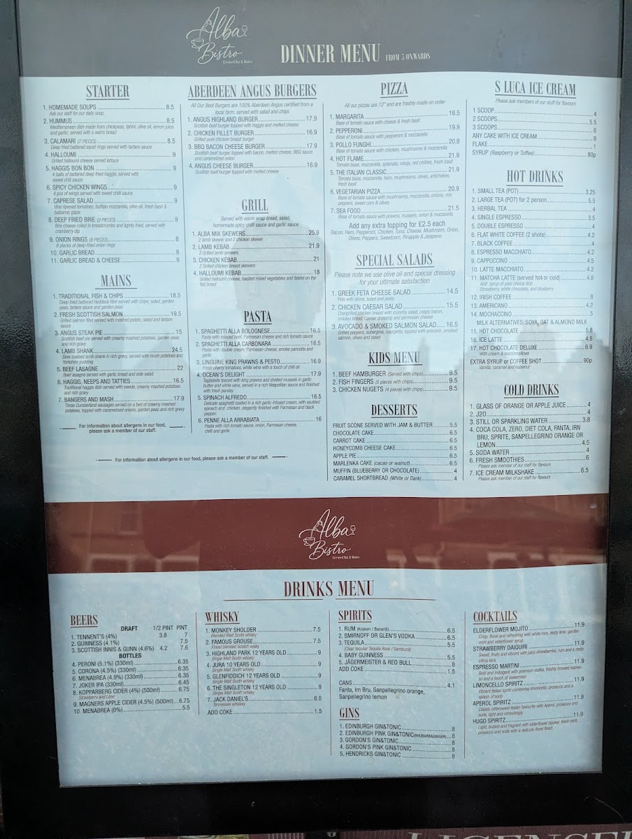 Alba Bistro Menu 6
