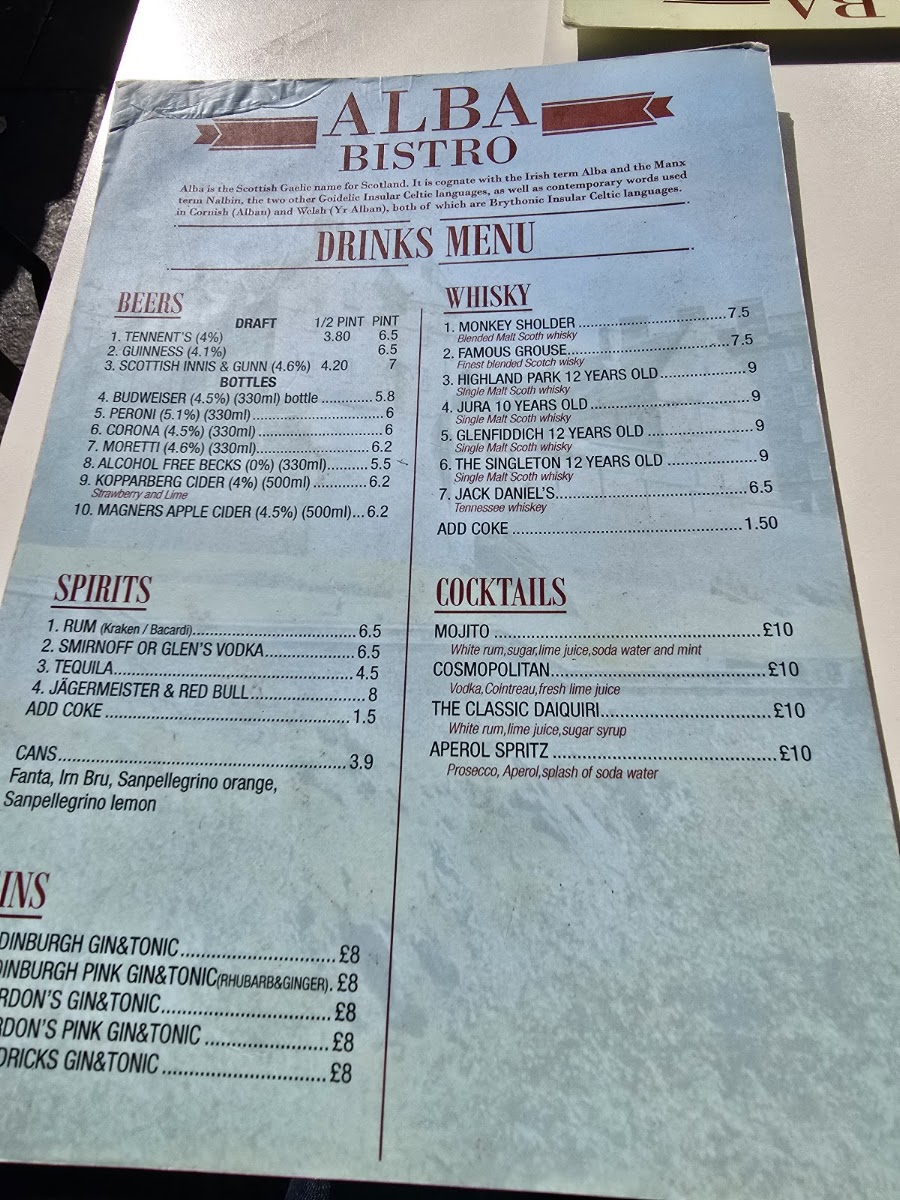 Alba Bistro Menu 8